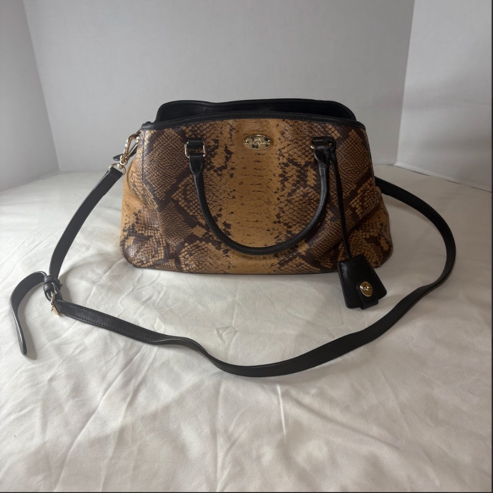 Coach Carryall Margo Crossbody Shoulder Bag Snake Print Leather 35275 EUC